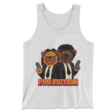 Pug Fiction Men/Unisex Tank in White color